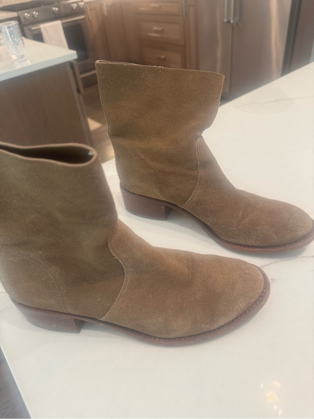 Women’s Suede Mid-Calf Boot in Brown